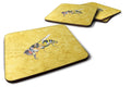 Bee on Yellow Coasters - Set of 4 Lightweight Foam, Absorbent Drink Coasters 8851FC