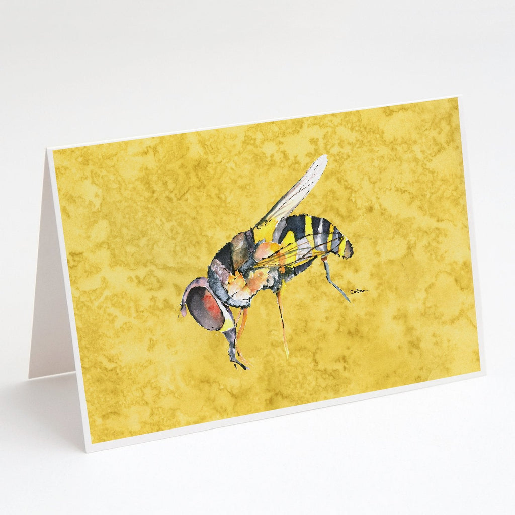 Bee on Yellow Greeting Cards -  Blank Note Cards – 8-Pack of Artist-Designed Cards with Envelopes 8851GCA7P