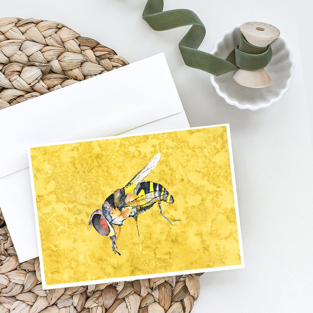 Bee on Yellow Greeting Cards -  Blank Note Cards – 8-Pack of Artist-Designed Cards with Envelopes 8851GCA7P
