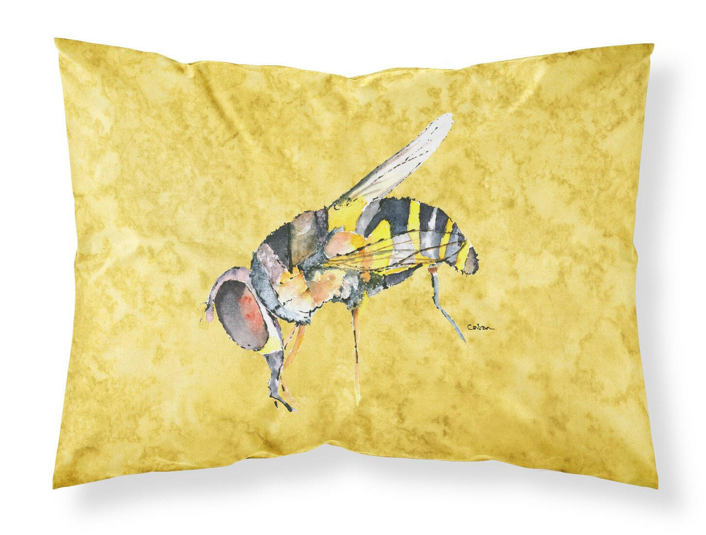Bee on Yellow Standard Pillowcases – Artistic Decorative Front, Crisp White Back 8851PILLOWCASE