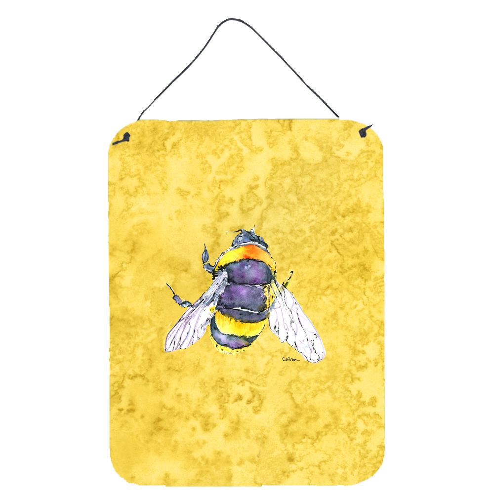 Bee on Yellow Aluminium Metal Wall or Door Hanging Prints 8852DS1216