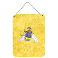 Bee on Yellow Aluminium Metal Wall or Door Hanging Prints 8852DS1216