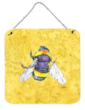 Bee on Yellow Aluminium Metal Wall or Door Hanging Prints 8852DS66