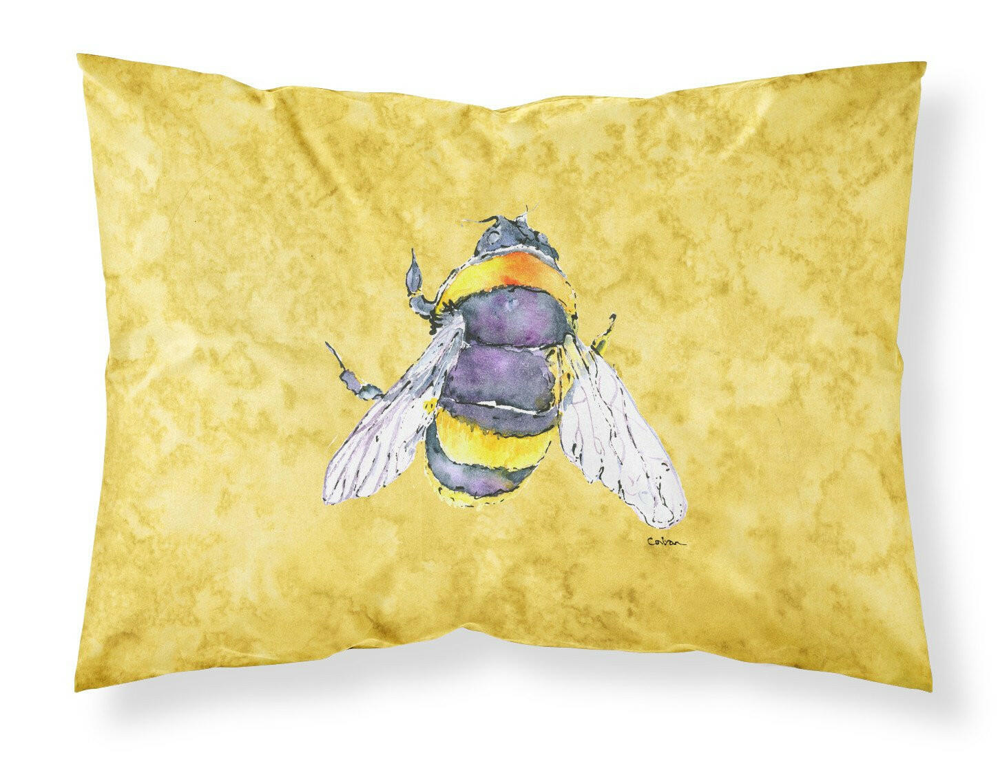Bee on Yellow Standard Pillowcases – Artistic Decorative Front, Crisp White Back 8852PILLOWCASE