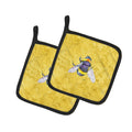 Bee on Yellow Pot Holders - Set of 2 Decorative Kitchen Helpers | Made in the USA 8852PTHD