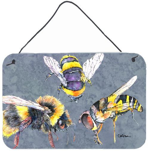 Bee Bees Times Three Aluminium Metal Wall or Door Hanging Prints