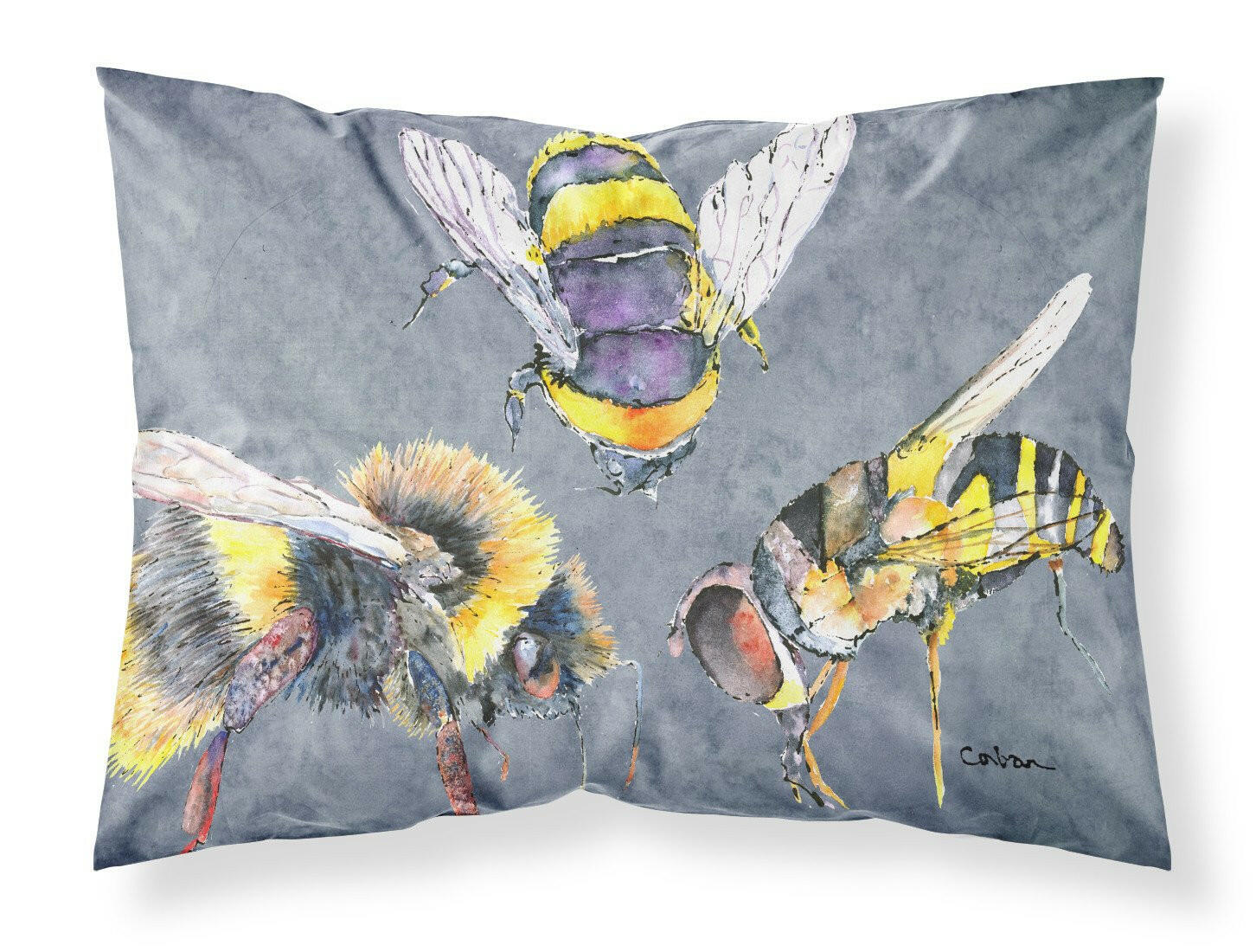 Bee Bees Times Three Standard Pillowcases – Artistic Decorative Front, Crisp White Back