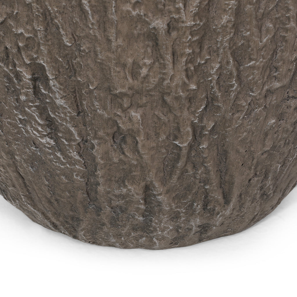 Natural Wood Finish Magnesium Oxide Planter for Outdoor Use, 14x14x27 Inches