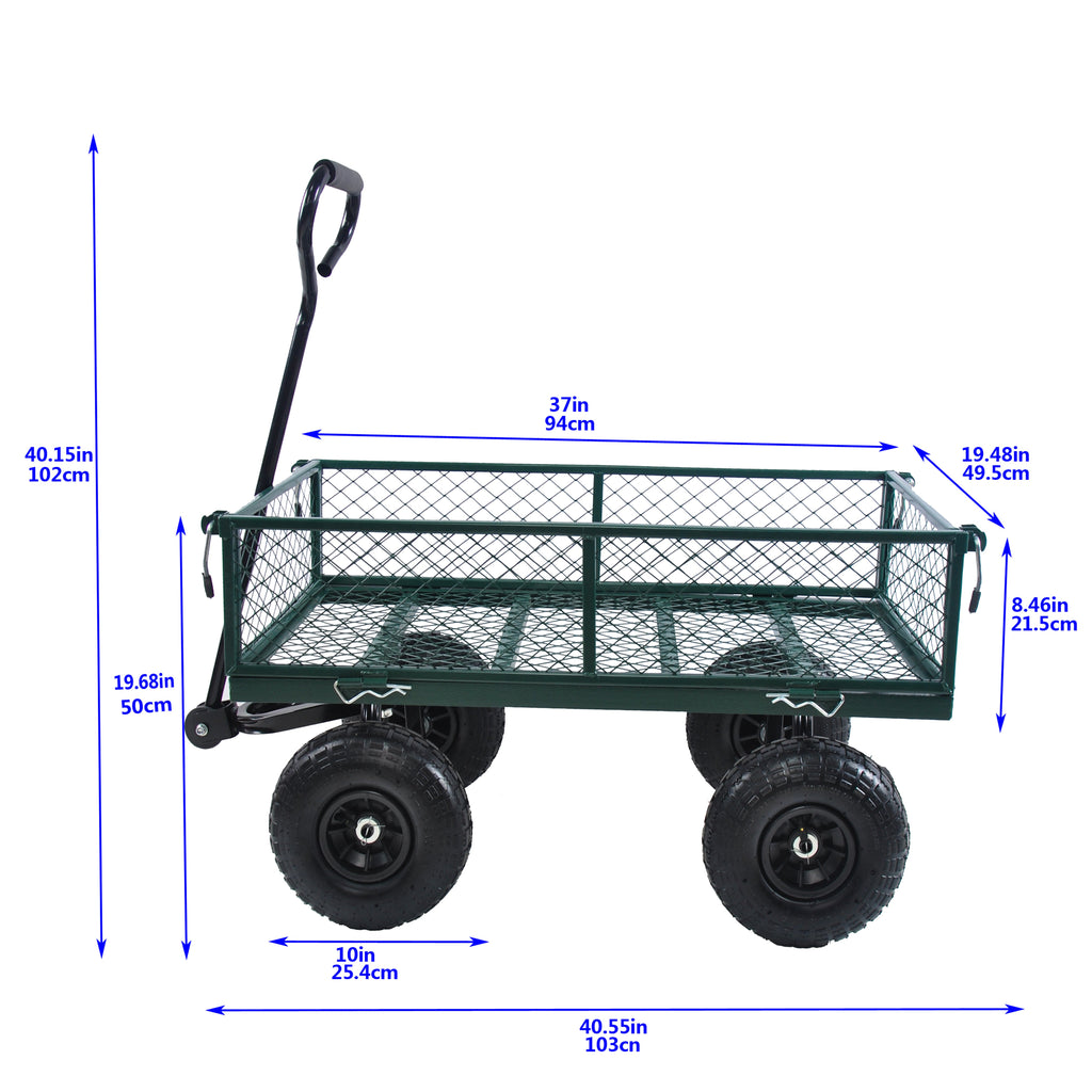 2-in-1 Garden Wagon and Flatbed Yard Cart