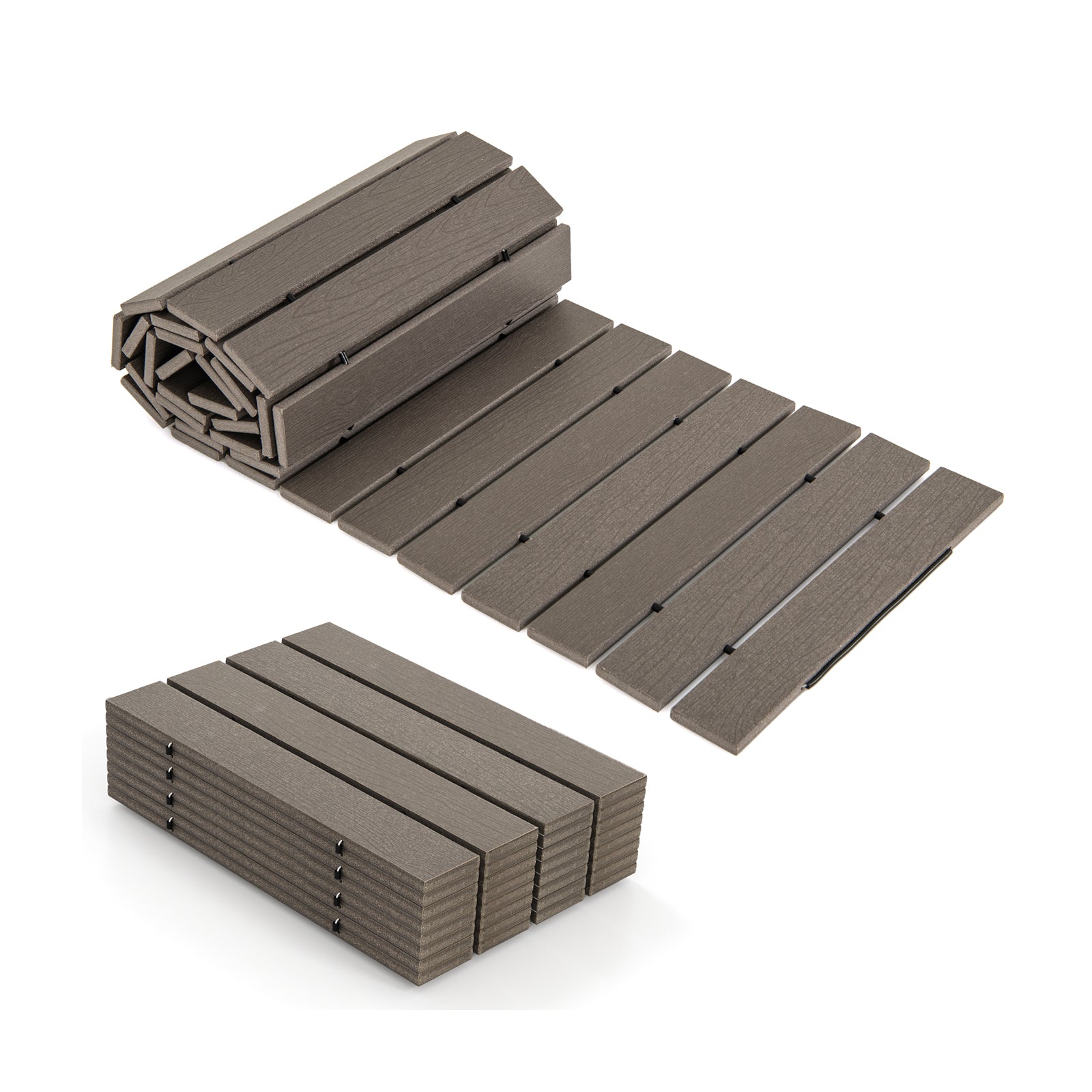 8 Ft Outdoor Garden Pathway Patio Roll Out Straight Walkways with Metal Wire Connection