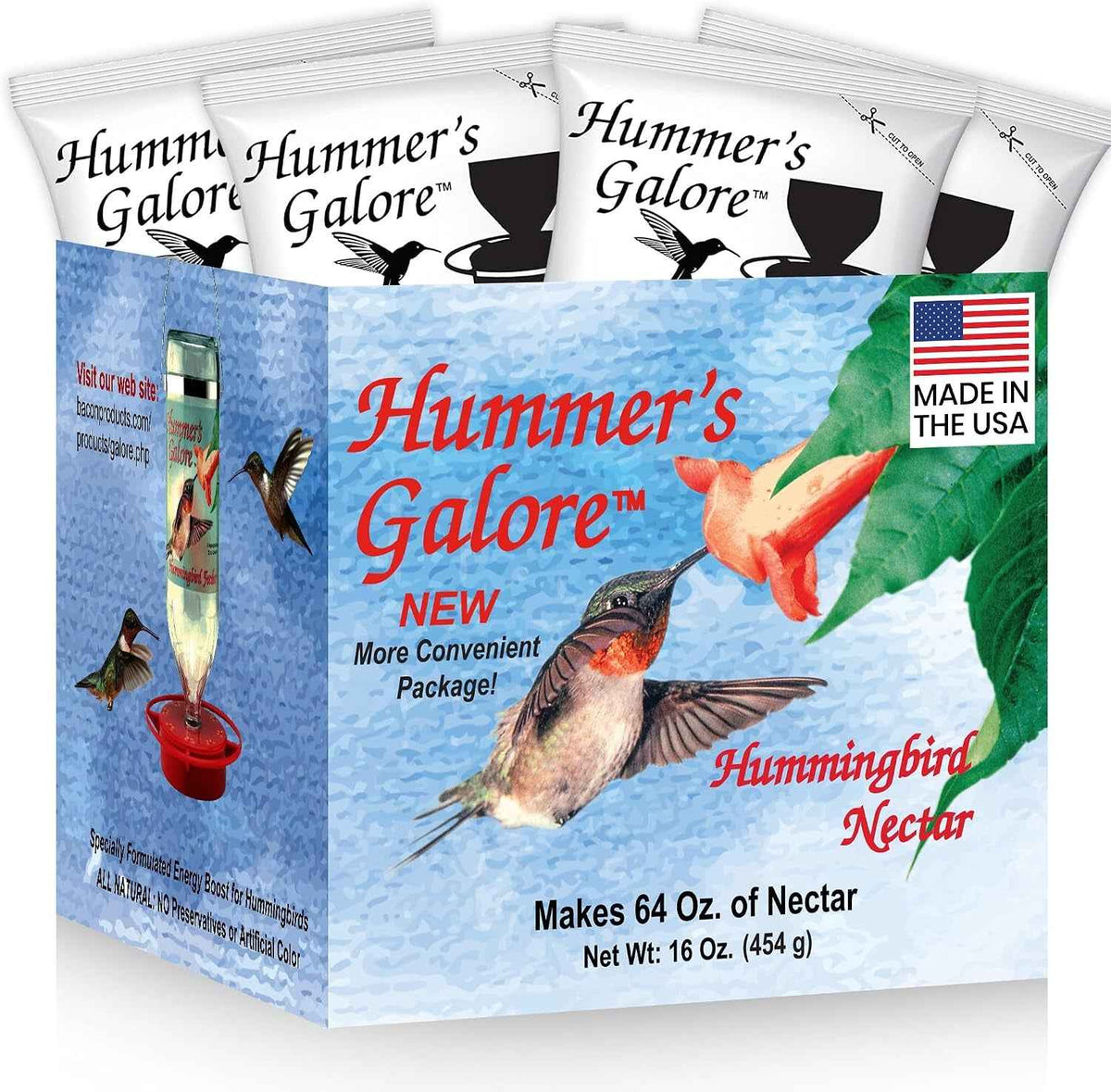 Hummer’s Galore Hummingbird Nectar Mix – Makes 64 oz