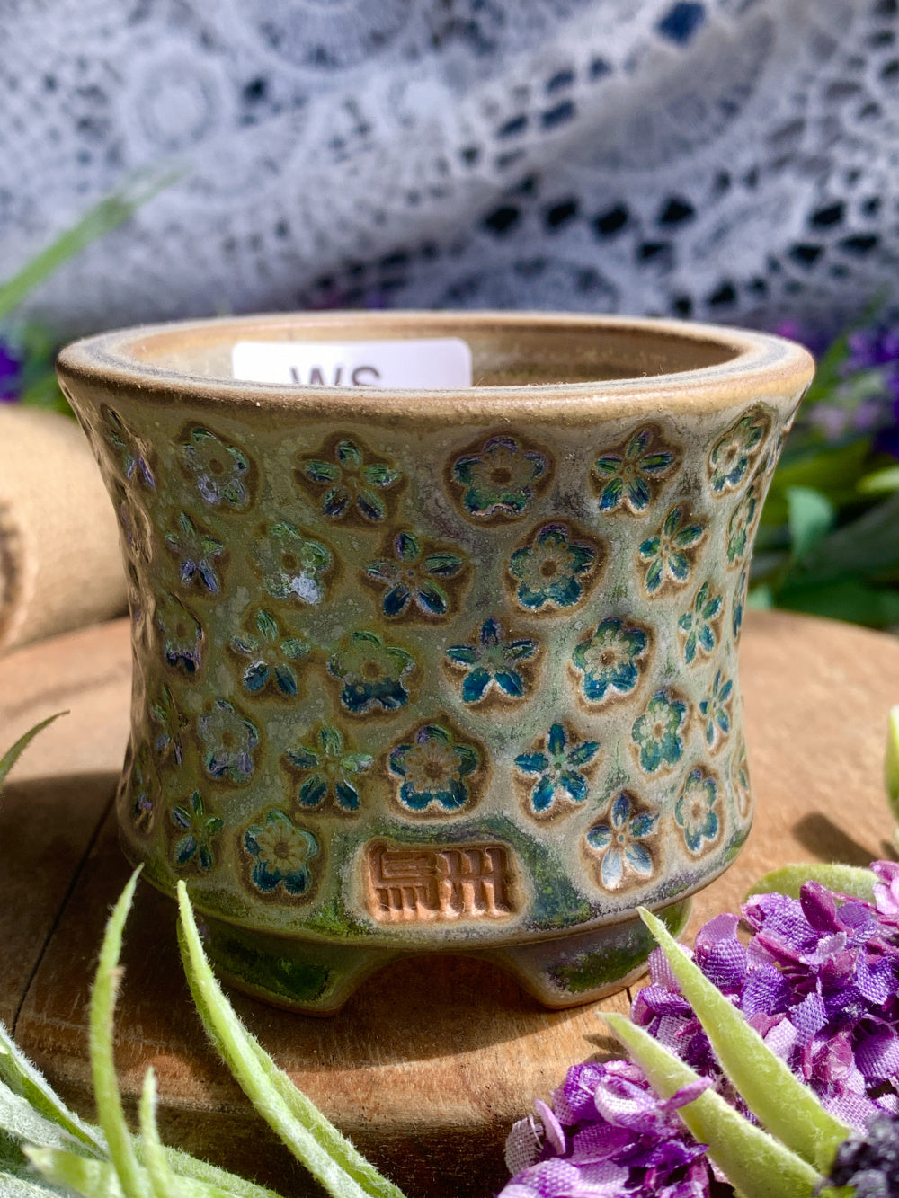 WS0024 Premium Handmade Ceramic Planter Pot - Pot rim diameter: 2.4" (Minor flaw)