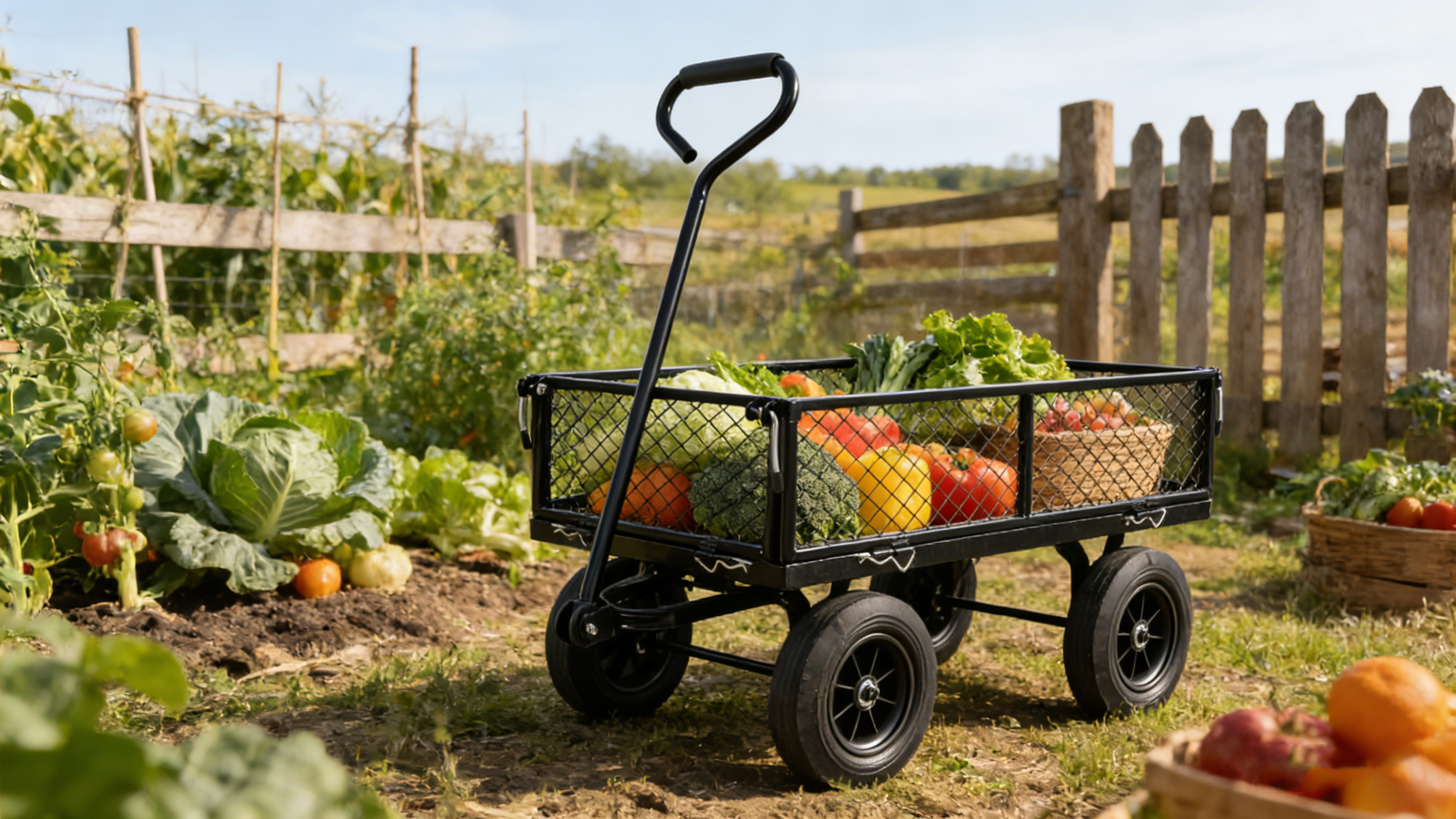 Solid Wheels Garden Cart Wagon