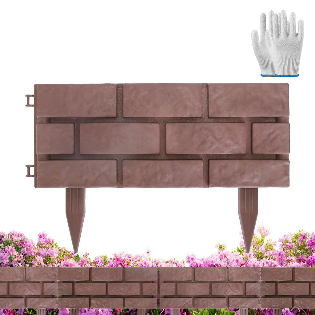 Garden Border Edging Panels 12-Pack with Rotatable Connectors