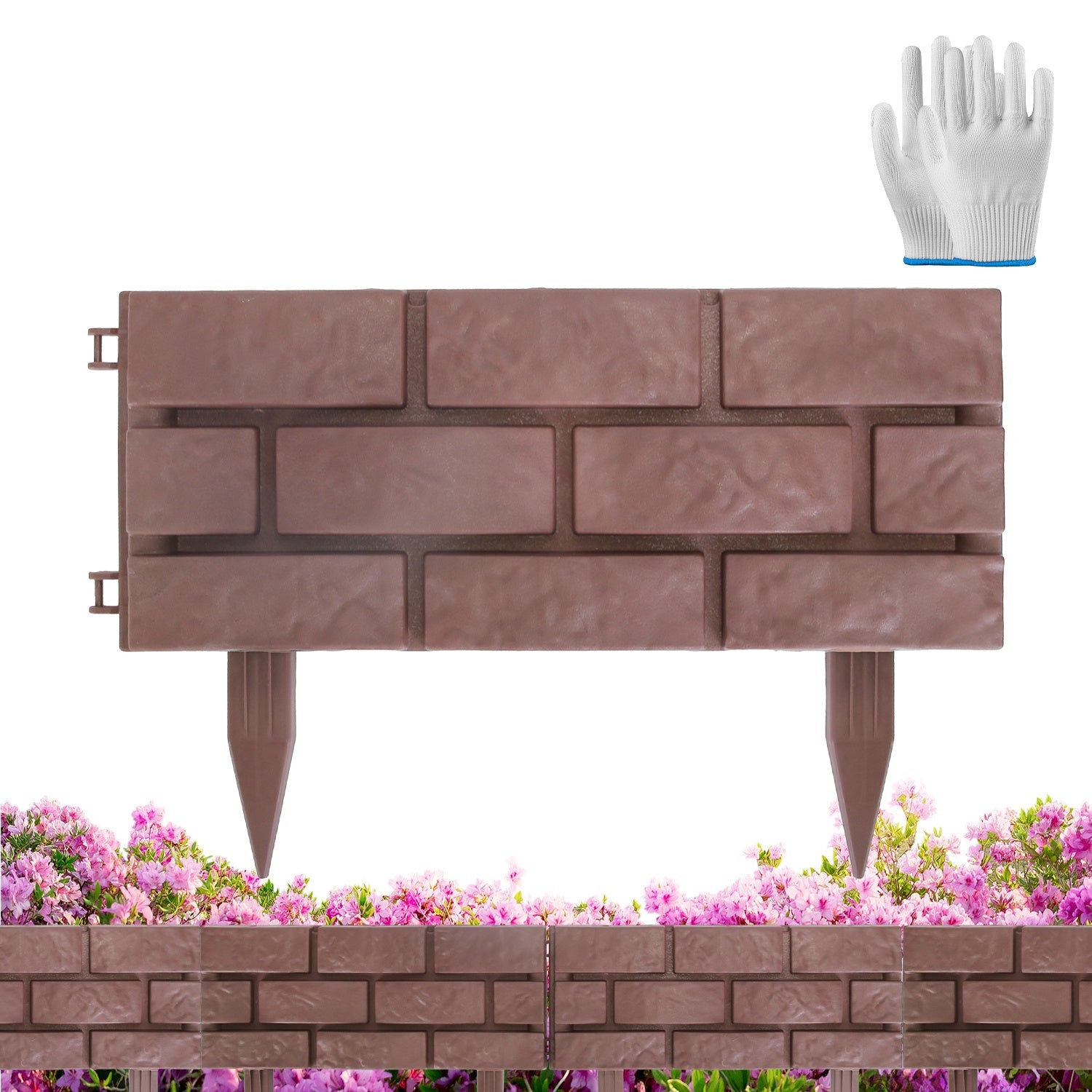 Garden Border Edging Panels 12-Pack with Rotatable Connectors