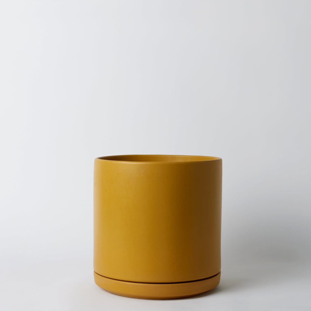 Solid Goods Ceramic Cylinder Planter with Saucer