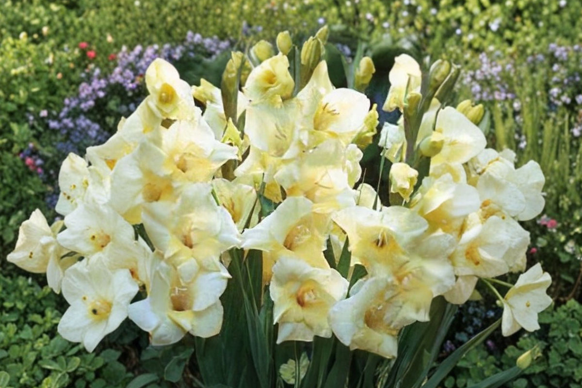 Gladiolus Glamini ‘Charlotte’ - Compact Pale Yellow Gladiolus Bulbs for Pollinator Gardens