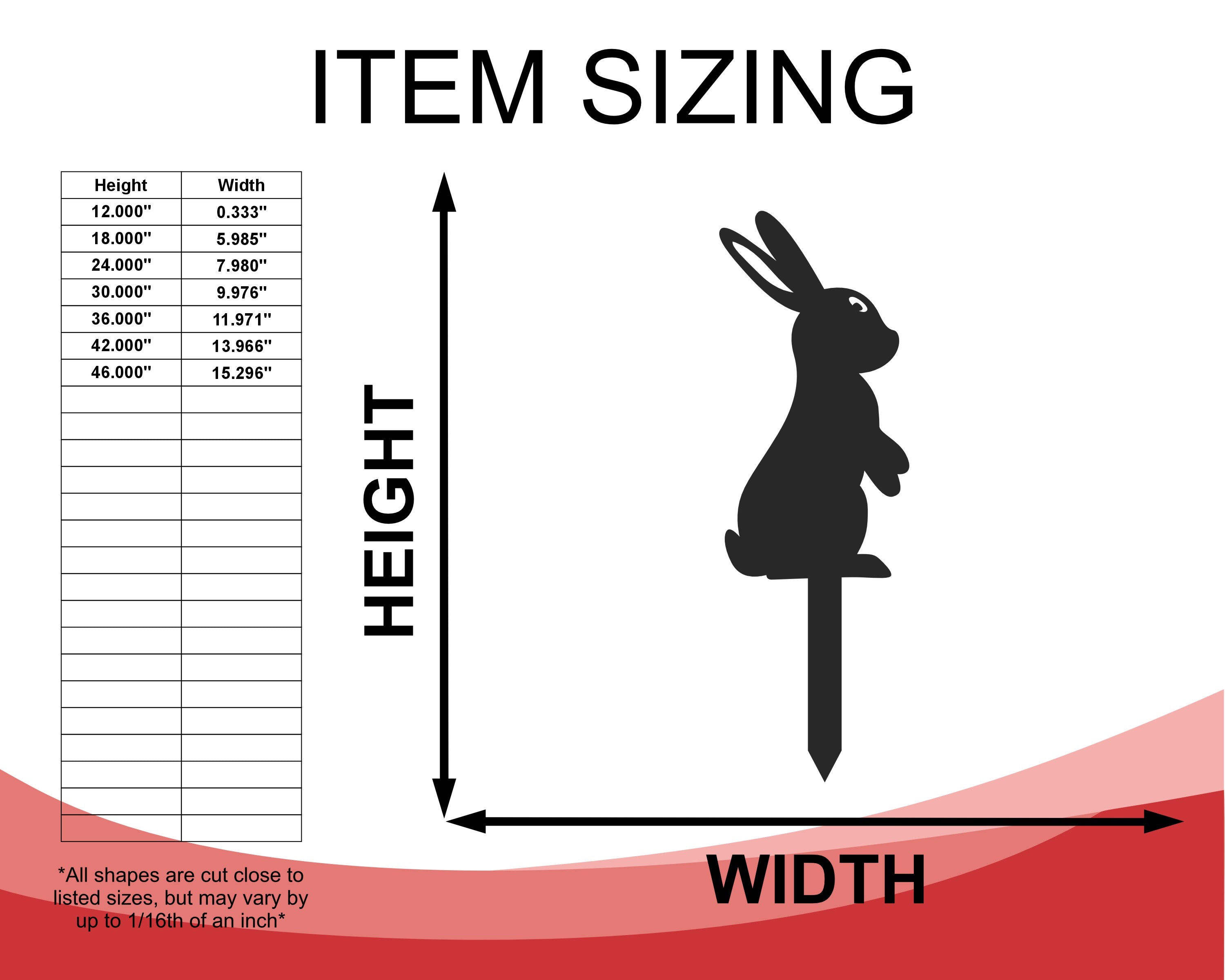 Metal Bunny Garden Stakes | Up to 24" | Over 20 Color Options