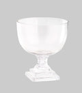 Clear Glass Bowl Vase with Pedestal Base