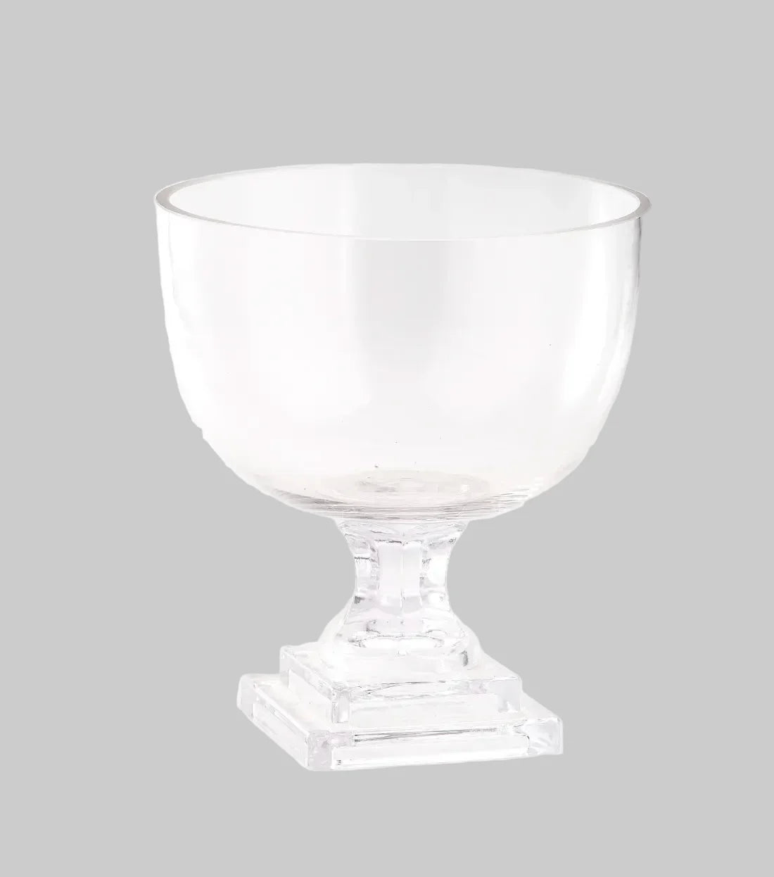 Clear Glass Bowl Vase with Pedestal Base