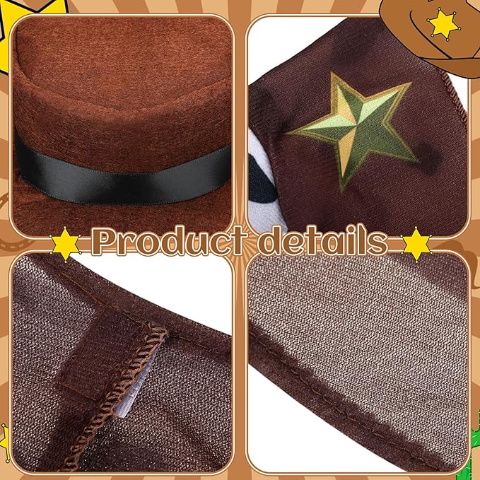 Cowboy Goose Outfits for 23'' High Cement or Plastic Porch Lawn Goose Clothes for Yard(Brown Cowboy)