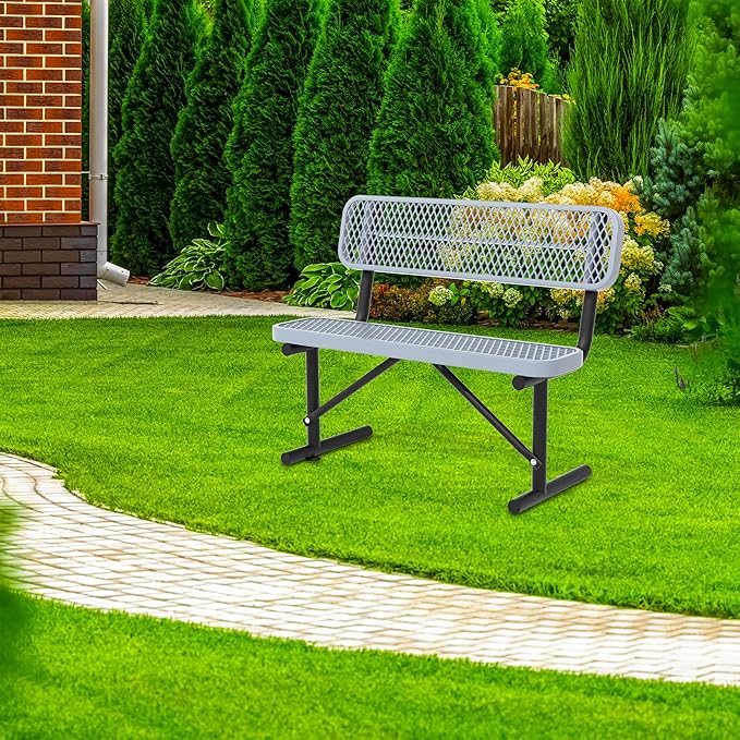 Bench Outside Store 4/6/8 Feet Park Bench for Outside Heavy Duty Metal, Garden Benches Out ...