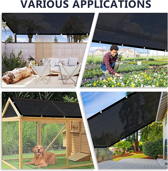 VICLLAX 30% Shade Cloth, 3x18FT Durable Black Mesh Trap with Every 3 FT Grommet, Sun Shade Fabric Netting for for Plants Cover, Greenhouse, Chicken Coop, Barn Kennel, Garden Patio