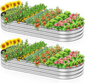2 Pcs 7 x 3 x 1 FT Galvanized Steel Raised Garden Bed, Large Galvanized Steel Outdoor planter box for for Easy to DIY and clean - Raised Garden Beds outdoor for backyards, terraces and balconies