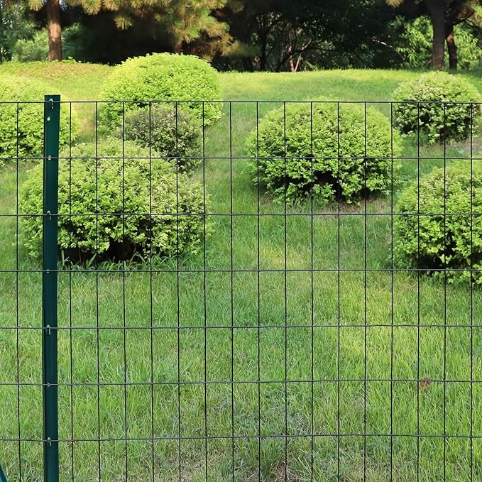 Black PVC Coated Welded Wire Fence 48 Inch x 50 Foot, 2 Inch x 4 Inch 14GA, Garden Border Fencing Roll Vinyl Coating Metal Wire Mesh Hardware Cloth for Yard Vegetable Plant Protection