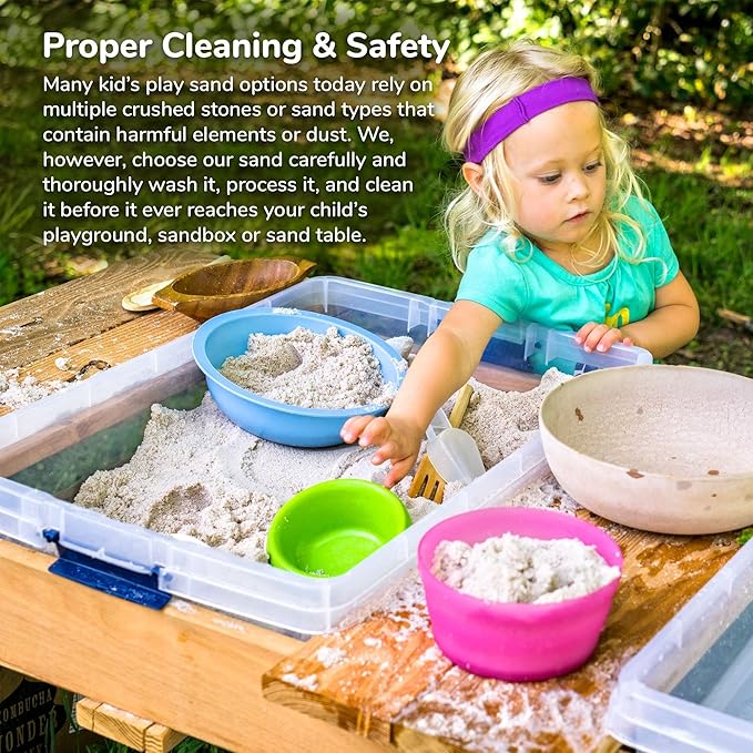 Classic Sand and Play Sand for Sandbox, Table, Therapy, and Outdoor Use, 40 lb. Bag, Natural, Non-Toxic, Wet Castle Building for Creativity and Stimulates Sensory Skills