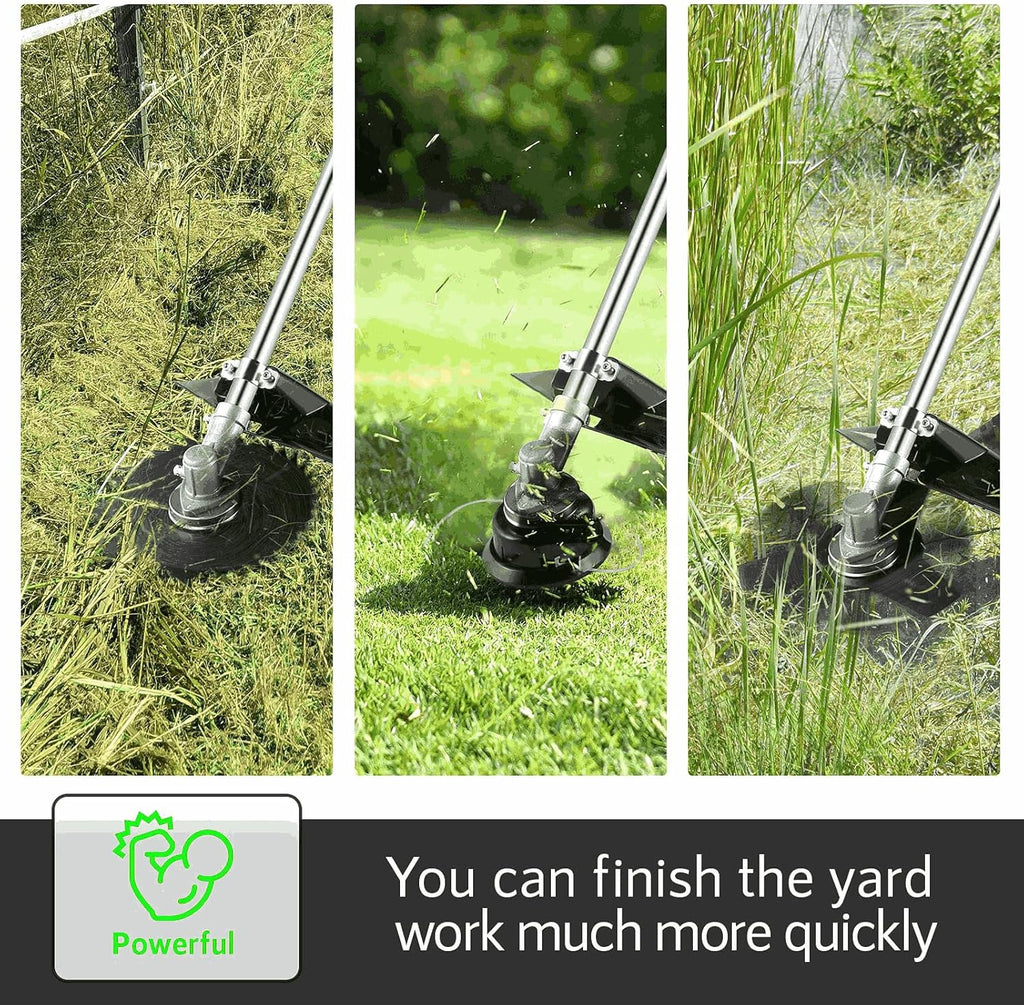 COOCHEER Brush Cutter Gas Powered 58cc, 4 in 1 Weed Wacker Gas Powered, 2 Cycle Straight Shaft String Trimmer Grass Cutter Machine for Lawn and Garden Care Trimming, Green