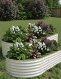 2 Pcs Raised Garden Beds Outdoor 8x4x1.5ft - Galvanized Steel Planter Box for Vegetables, Flowers, Rust-Resistant Garden Box, Easy Assembly Raised Beds, Durable Planters for Outdoor Plants, Beige