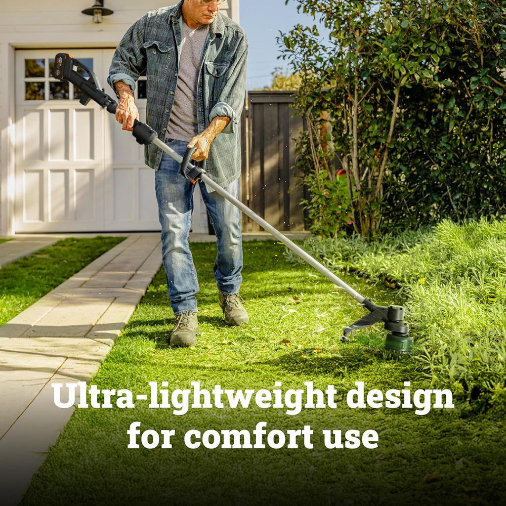 Wracker WORX Cordless String Trimmer, 20V 13''-15'' Weed Wracker with Brushles ...