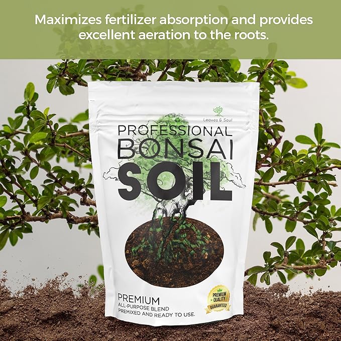 Large Bonsai Soil Premium All Purpose Blend | Pre-Mixed Ready to Use for Plant Support and Fast Drainage | Lava, Limestone Pearock, Calcined Clay and Pinebark | Extra Large 8.2 Quarts | Made in USA