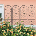 Metal Garden Trellis Rustproof Trellis for Climbing Plants Outdoor Flower Support Bird Deco (Black-4 Pack, 71"x19.7")