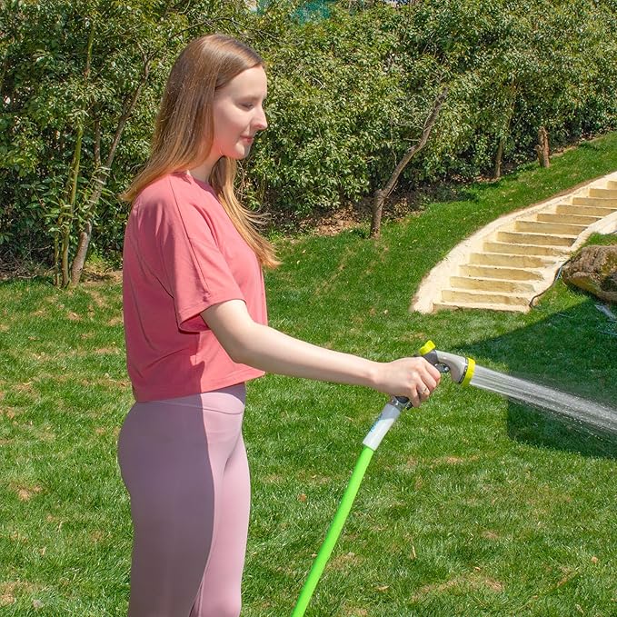 Fevone 100 ft Garden Hose, Heavy Duty Water Hose, Hybrid Polymer, Kink Resistance, Flexible, Durable, Leak Free, Aluminum Fittings, 3/4" GHT, 5/8" ID, 600 Psi, Drinking Water Safe