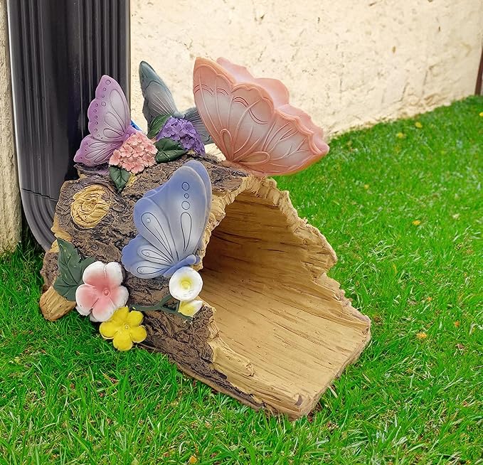Butterfly Statues Garden Decoration Gutter Downspout Extension Statues,Resin Statue Outdoor Decor,Animal Downspout Diverter,Decorative Gutter Extension,3"×3" Downspout Extender Diverter Splash Block