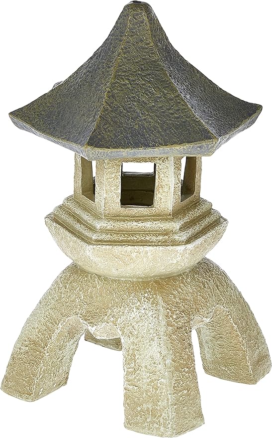 Design Toscano NG29869 Asian Decor Pagoda Lantern Statue, Medium, Two-tone stone