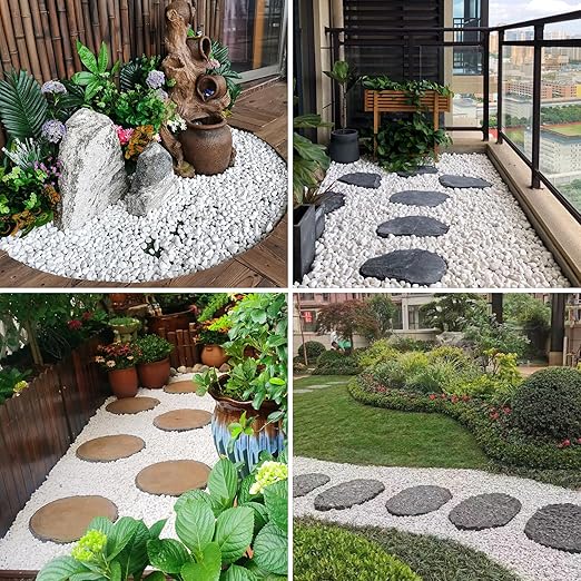 2lbs White Pebbles for Indoor Plants, 3/8inch Small Rocks for Succulent Cactus Planters, Natural Polished Pebbles, River Rocks for Plants, Vases, Garden