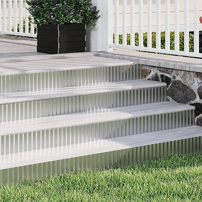 Metal Garden Edging Border, Corrugated Steel Landscaping, DIY for Lawn (Silver, 6 Inch x 40FT)