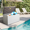 120 Gallon Pro Outdoor Storage Box, Waterproof & UV Resistant Resin Deck Box for Patio, Pool, and Garden, Lockable Bin for Cushions and Accessories, (Black)