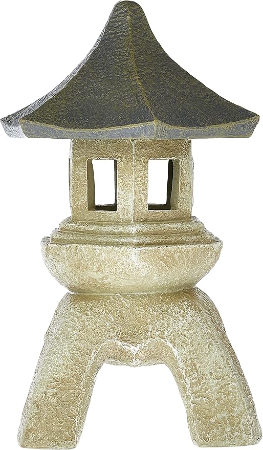 Design Toscano NG29869 Asian Decor Pagoda Lantern Statue, Medium, Two-tone stone