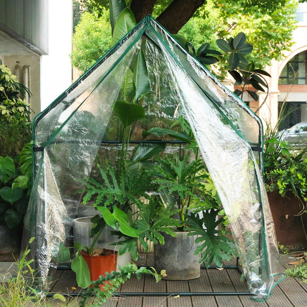 Gardzen Mini Greenhouse Heavy Duty Portable Green House, Clear Tent Small Greenhouse for Indoor Outdoor Plants 36.2”(L) x53.3”(W) x66.1”(H)