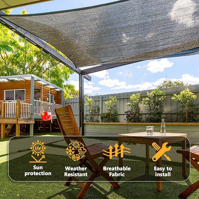 VICLLAX 90% Shade Cloth, 8x23FT Durable Black Mesh Trap with Every 3 FT Grommet, Sun Shade Fabric Netting for for Plants Cover, Greenhouse, Chicken Coop, Barn Kennel, Garden Patio