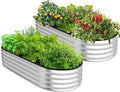 Utopia Home Galvanized Raised Garden Bed, 4 by 2 feet Lightweight Planter Boxes Outdoor with Easy Assembly, Large Garden Bed for Vegetables, Fruits, Flowers, Silver, Pack of 2