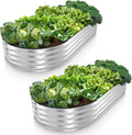 Galvanized Raised Garden Beds Outdoor // 6×3×1 ft (2-Pack) Planter Raised Beds for Gardening, Vegetables, Flowers // Large Metal Garden Box // Patented Tool-Free Design (Silver)