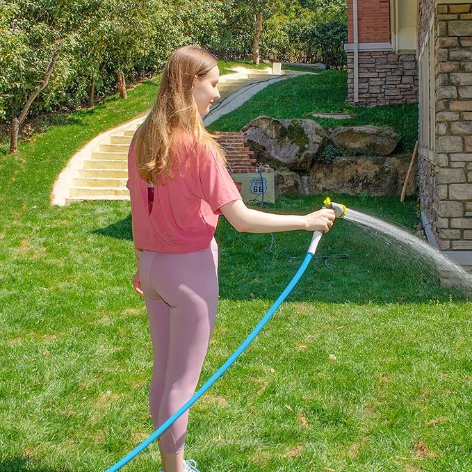 Fevone 12 ft Garden Hose, Heavy Duty Water Hose, Hybrid Polymer, Kink Resistance, Flexible, Durable, Leak Free, Aluminum Fittings, 3/4" GHT, 5/8" ID, 600 Psi, Drinking Water Safe