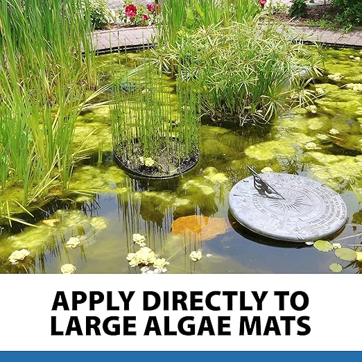 CrystalClear AlgaeOff Pond & Water Garden Scum Cleaner, Waterfall & Rock Slime Remover, String Algae Killer, Green Stain Treatment, EPA Registered Algaecide, Plant, Koi Fish, Bird & Pet Safe, 25 lbs