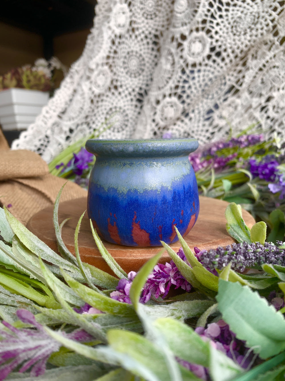 SC-0018 Rustic Handmade Clay Planter Pot - Pot Rim Diameter: 2"