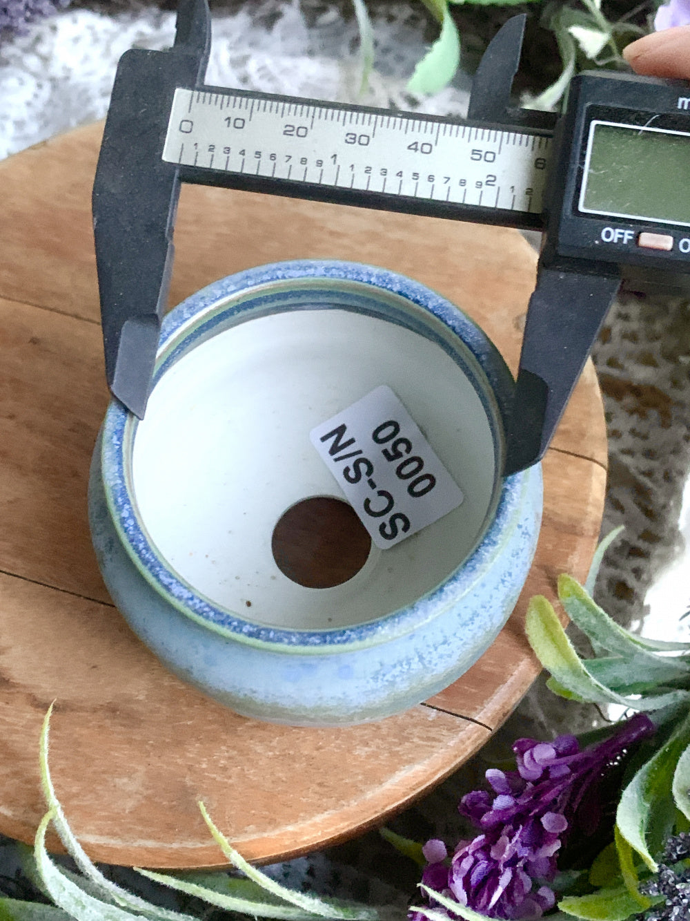 SC-SN0050 Premium Handmade Ceramic Planter Pot - Pot rim diameter: 2.2"